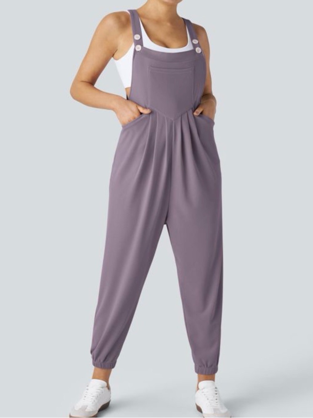Halara Pockets Waffle Casual Jogger Overalls Size S - NWOT